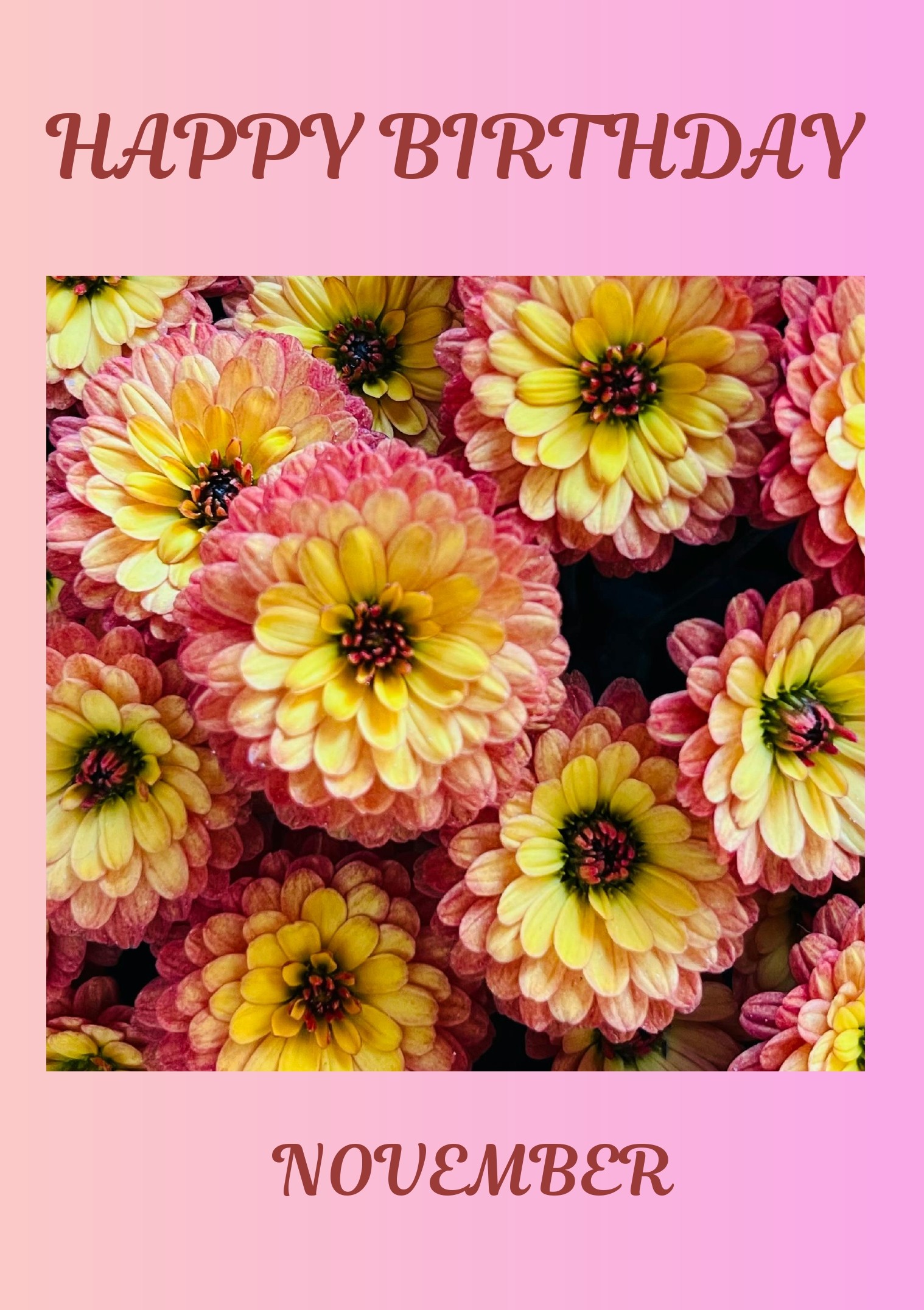 November Birth Flower Card